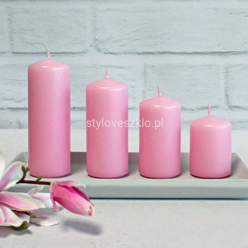 świece pieńkowe jesnoróżowe zestaw 4 szt..jpg