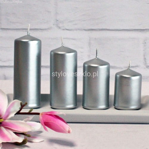 świece pieńkowe srebrne zestaw 4 szt..jpg