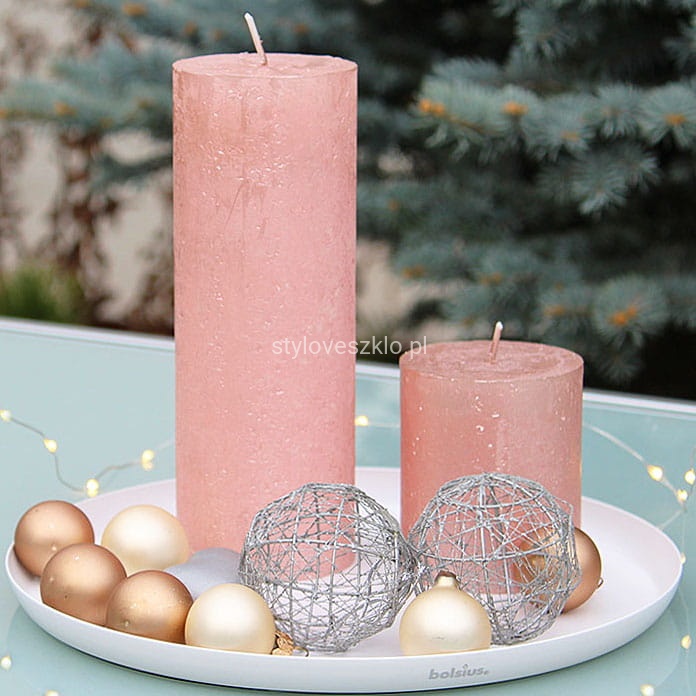 świeca Bolsius Rustic Metalik Różowe Złoto1.jpg
