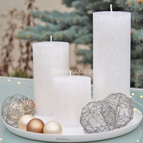 świeca Bolsius Rustik Metalik Perłowa1.jpg