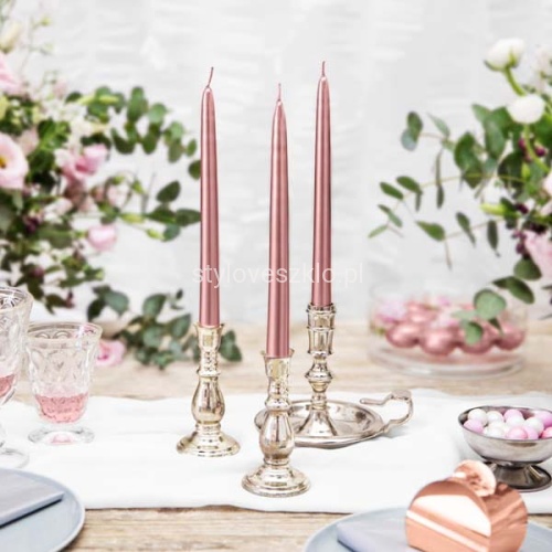 świeca stożkowa met. rozowe zloto.jpg