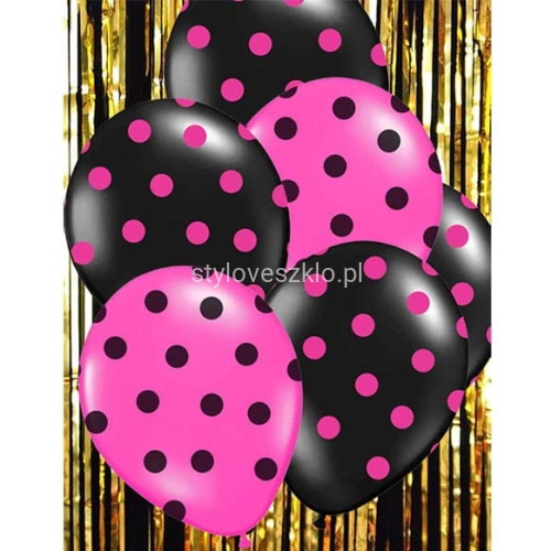 balony róż w czarne kropki.jpg