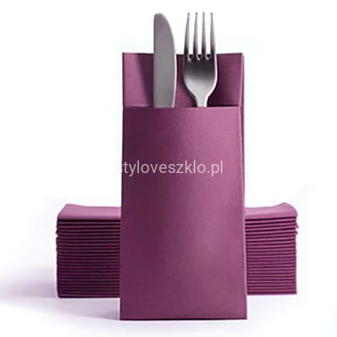 kieszonki na sztucce fioletowe 50 szt..jpg