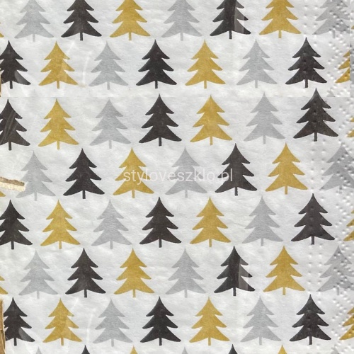 serwetki papierowe swiateczne choinki zloto czarne.jpg