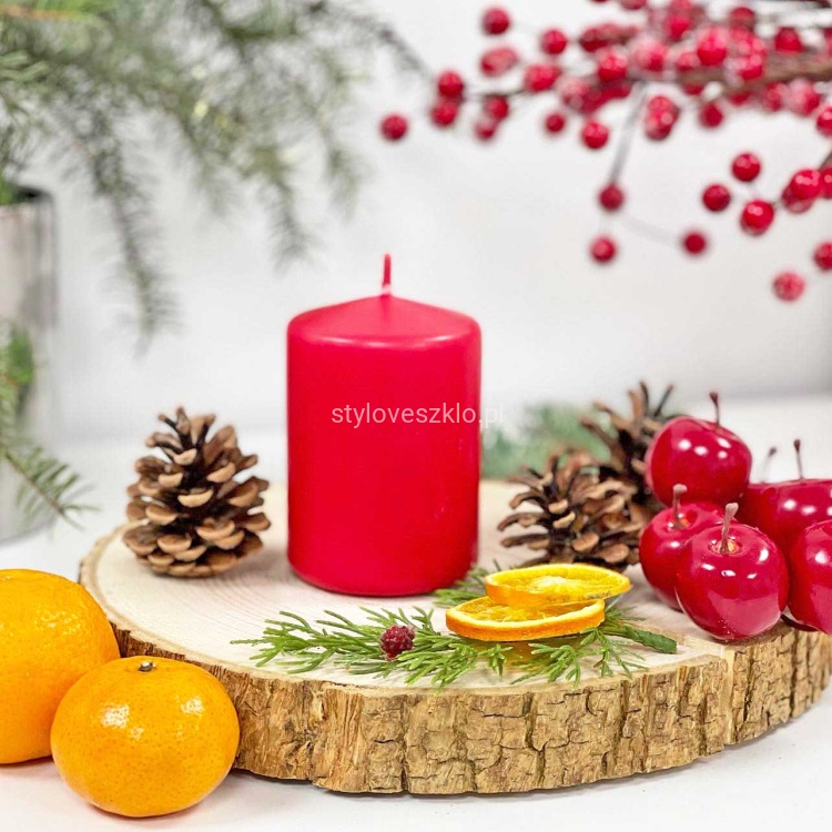 swieca pienkowa ozdobna czerwona 10 cm.jpg