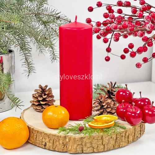 swieca pienkowa ozdobna czewona 20 cm.jpg