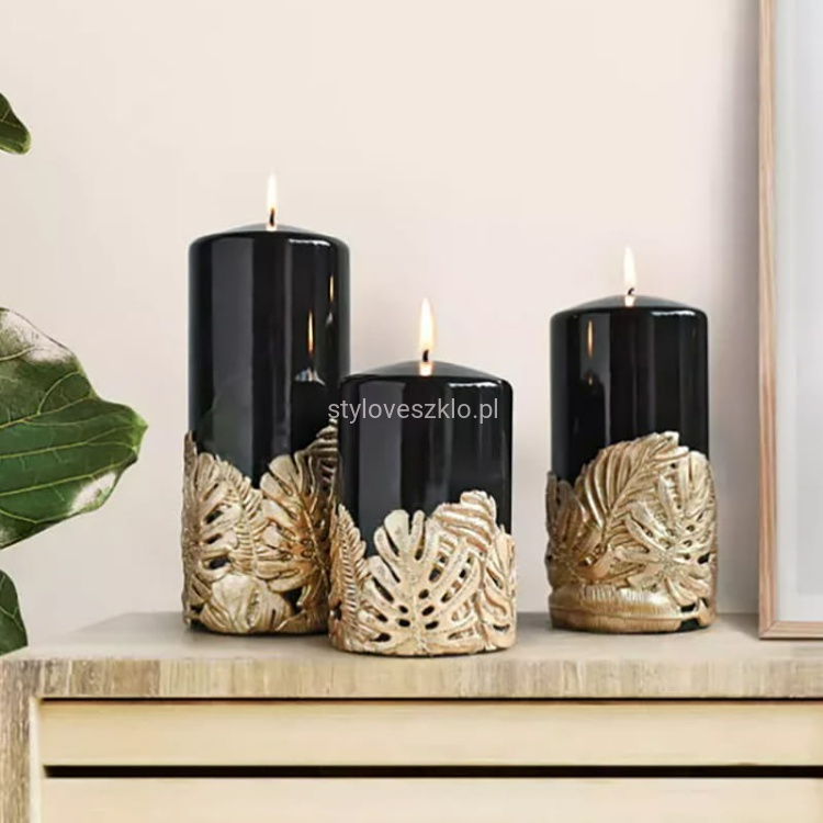 swieca zloto - czarna monstera .jpg