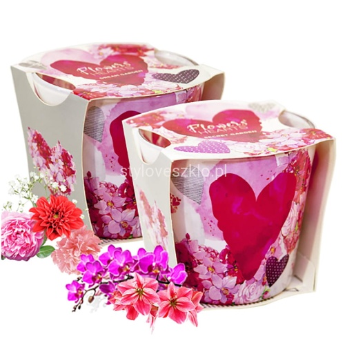 swieca zapachowa w szkle Bartek flower hearts.jpg