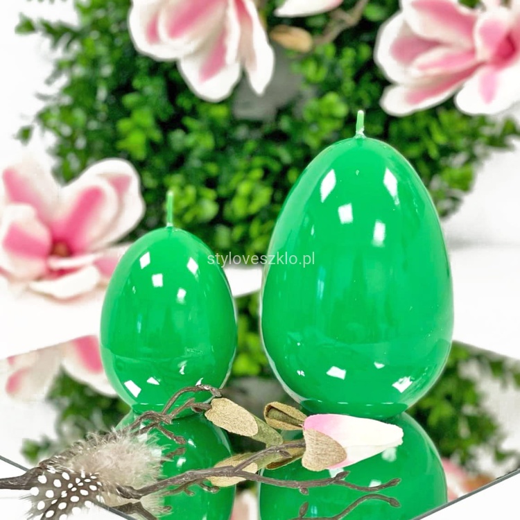 Swieca jajko lakierowane ciemnozielony1.jpg