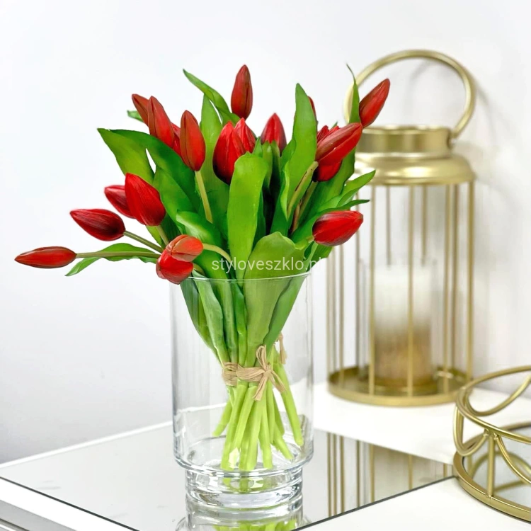 bukiet tulipanow sylikonowych 30 cm czerwone rozowe.jpg