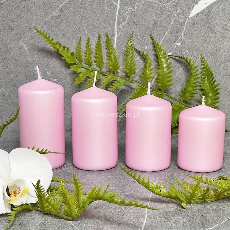 swiece slupki stopniowane classic candle jasnoróżowy metalik 4 szt. 2.jpg