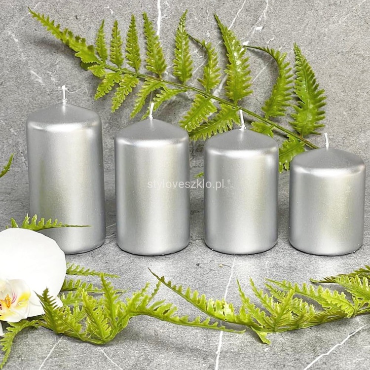swiece slupki stopniowane classic candle srebrny metalik 4 szt. 2.jpg n.jpg