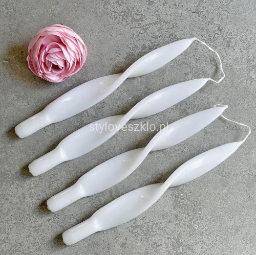 Świece Lakierowane Velvet Kręcone 27cm 4 szt. Białe.jpg