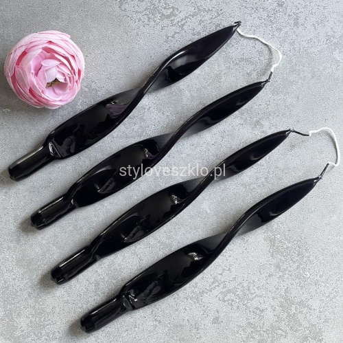 Świece Lakierowane Velvet Kręcone 27cm 4 szt. CZARNE 3.jpg