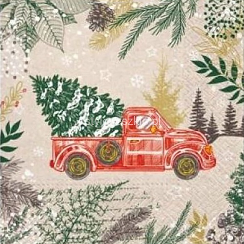serwetki zabytkowy samochod swiateczny.jpg