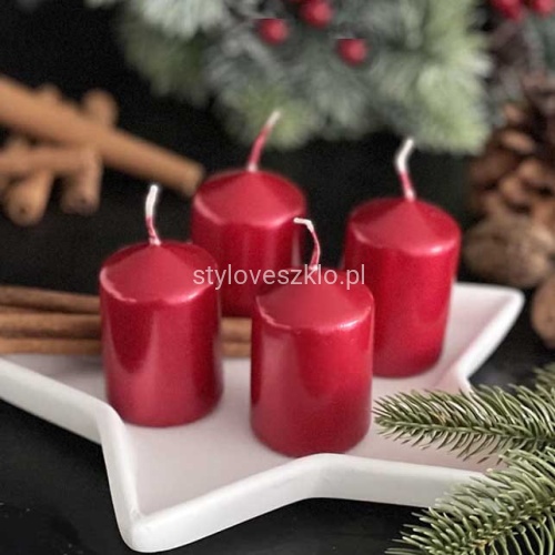 swiece ozdobne adwentowe czerwony metalik 4 szt.jpg