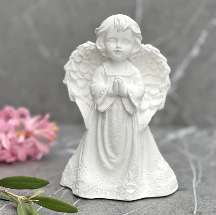 Aniołek Modlący się Figurka Komunijna Biały 14 cm 1.jpg