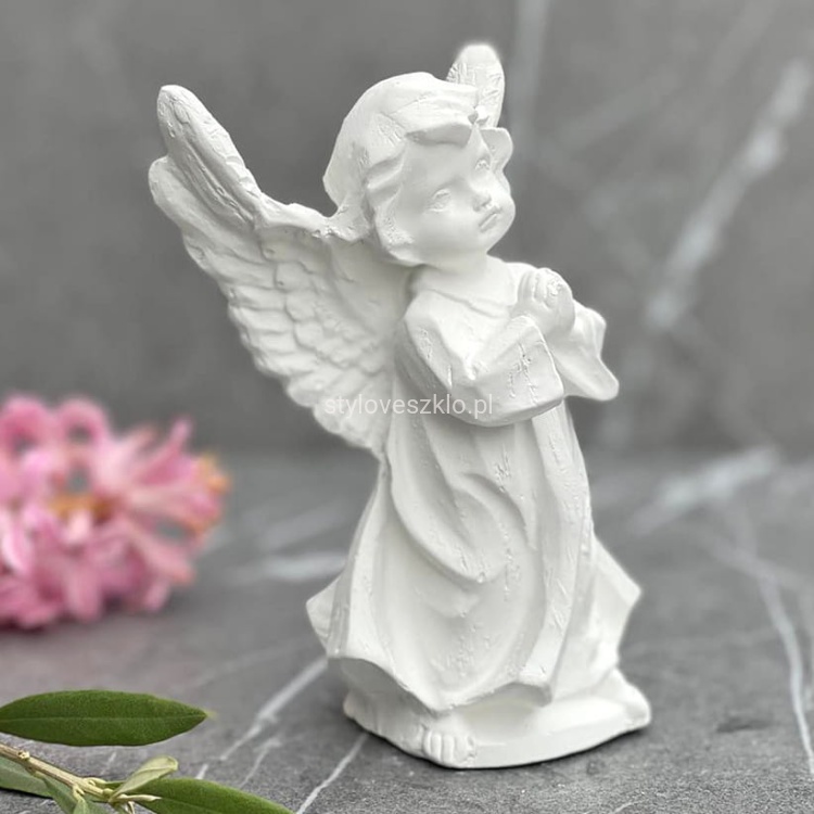 Aniołek Modlący się Figurka Komunijna Biały 15cm 2.jpg
