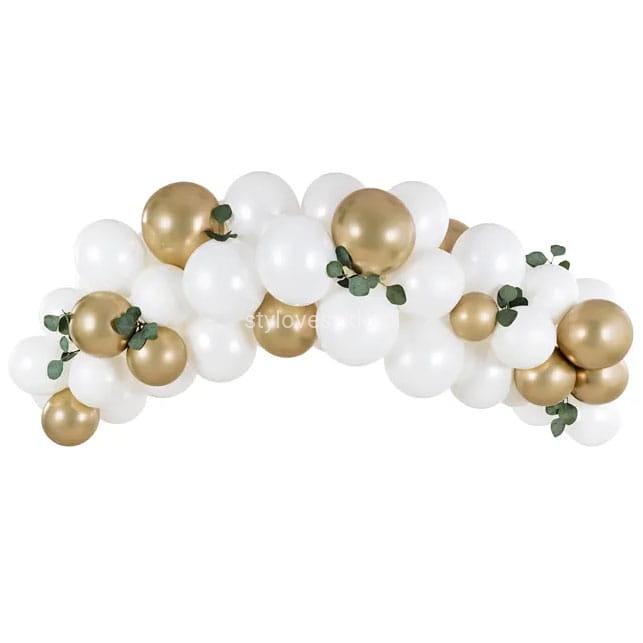 Girlanda balonowa - biało-złota, 200cm.jpg