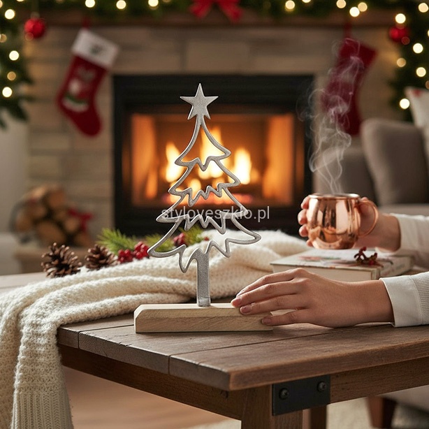 Choinka Świąteczna z Gwiazdką Drewno i Metal.jpg