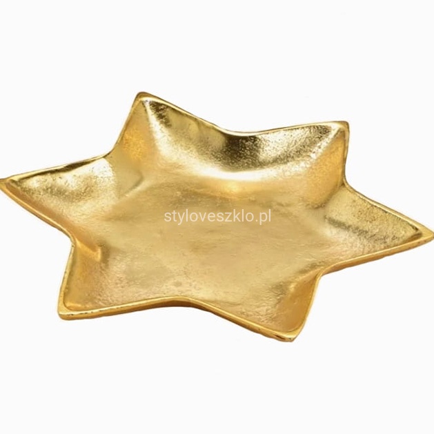 Patera Świąteczna Metalowa Gwiazdka Złota 26 cm 3.jpg