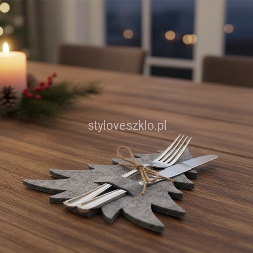 Etui na sztućce choinka szara.2.jpg