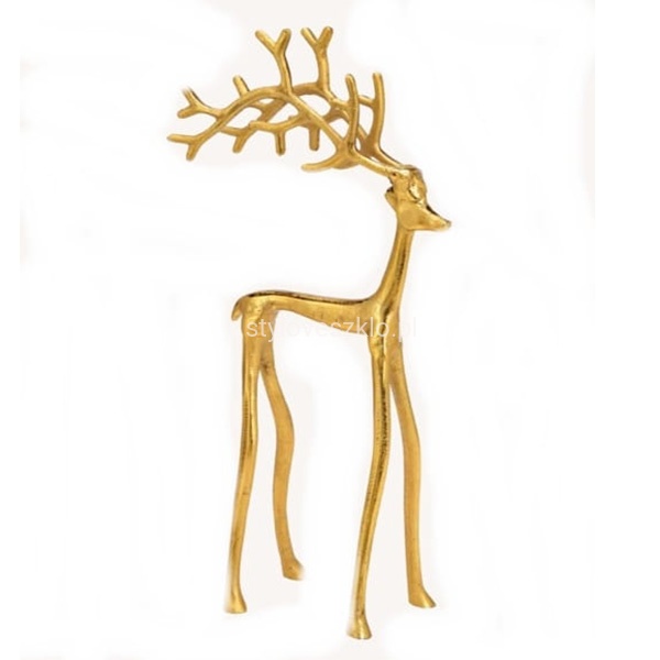 Figurka Metalowa Renifer Złoty Duży 38 cm 3.jpg