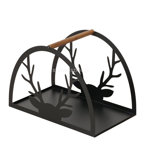 Metalowy Stojak na Drewno z Reniferem 55 x 38cm 3.jpg