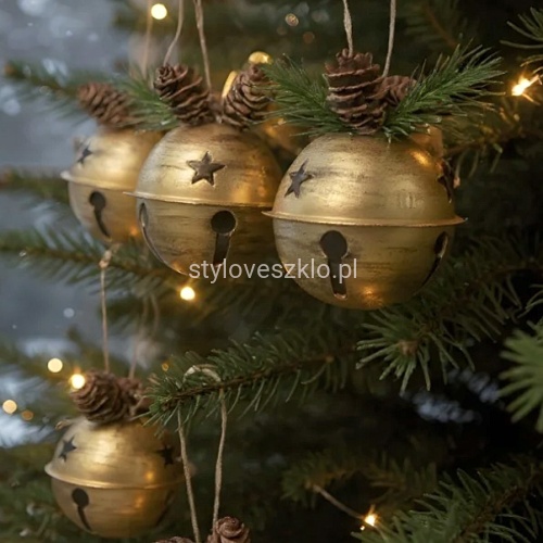 Metalowy Dzwonek Zawieszka Złoty 10 cm.4.jpg