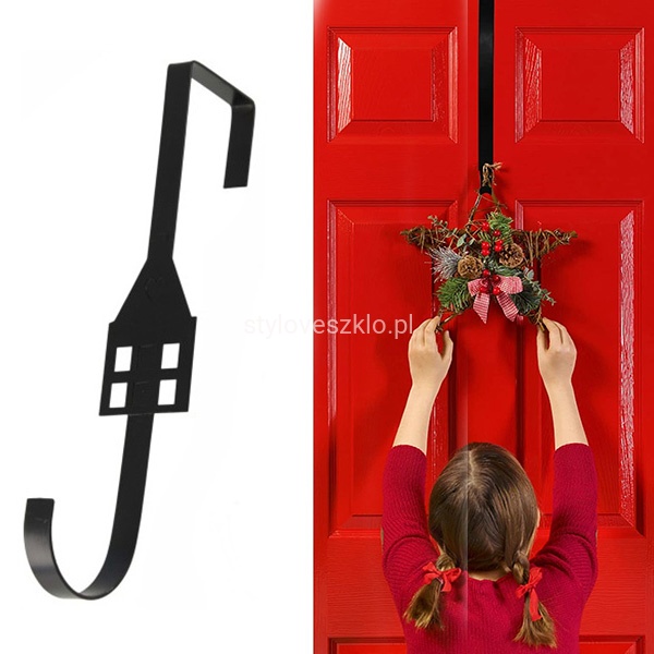 Uchwyt na wianek na drzwi Czarny Domek 28 cm .3.jpg