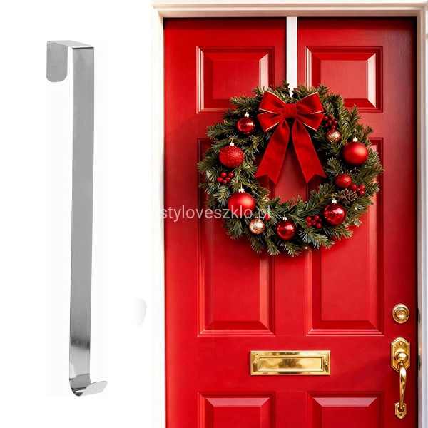 Uchwyt na wianek na drzwi Srebrny 28 cm 2.jpg