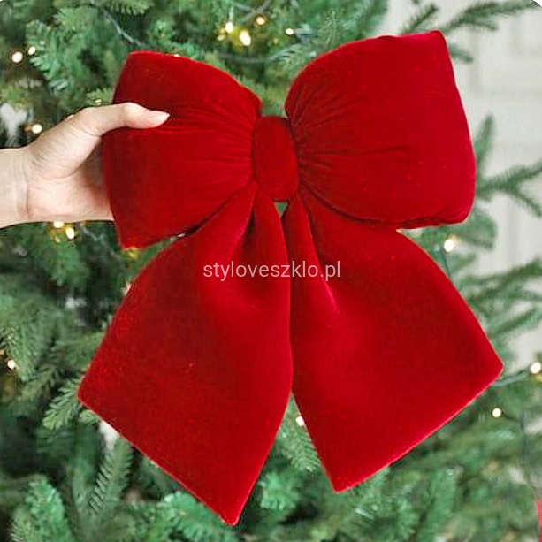 kokarda swiateczna welurowa czerwona 40x48 cm.jpg