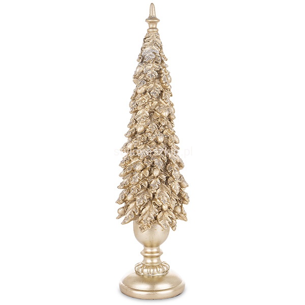 choinka dekoracyjna zlota glamour liście i zoledzie 51 cm.jpg