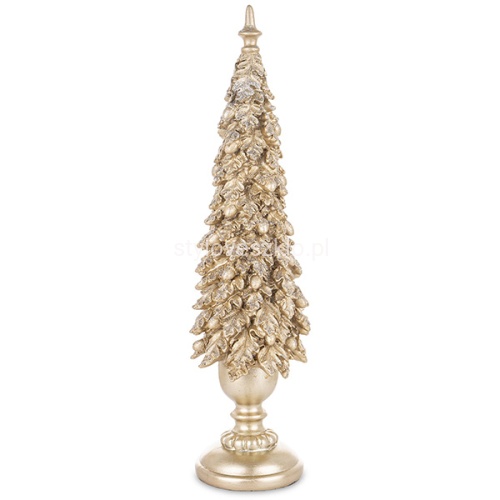 choinka dekoracyjna zlota glamour liście i zoledzie 51 cm.jpg