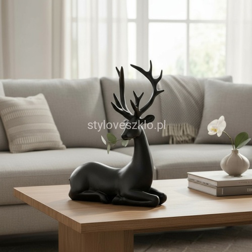 Figurka renifer czarny leżący 20 cm.1.jpg