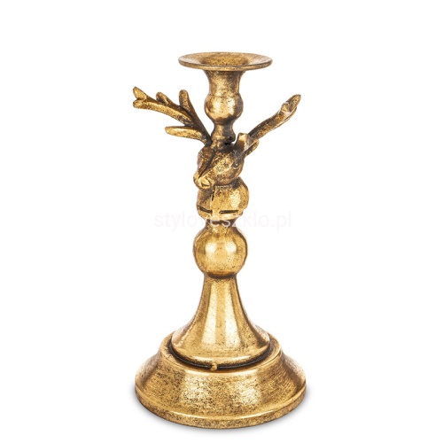 swiecznik zloty z glowami reniferów 27 cm.jpg