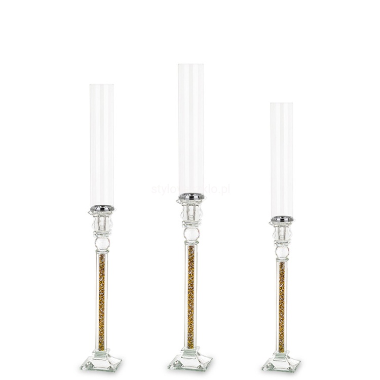 swiecznik szklany na nodze novum zestaw zloty 3 szt..jpg