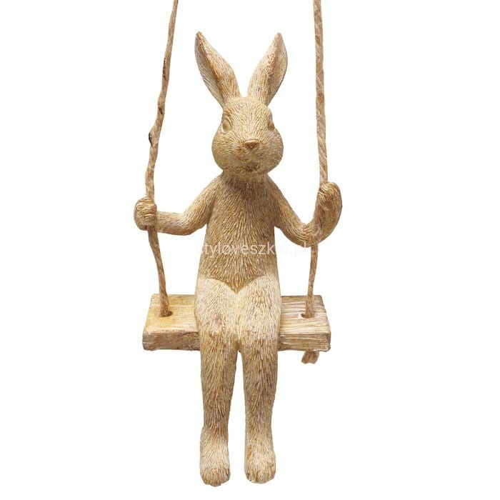 figurka wielkanocna zajac na hustawce 15 cm 2.jpg