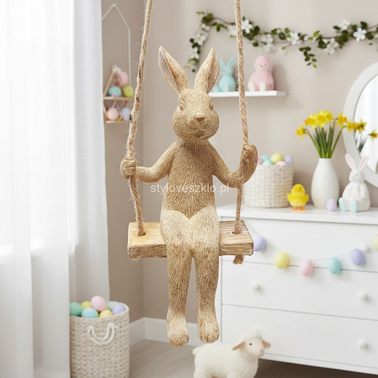 figurka wielkanocna zajac na hustawce 15cm.3.jpg