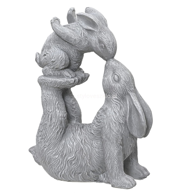 Figurka Wielkanocna Dwa Zajączki Szare 48 cm.4.jpg