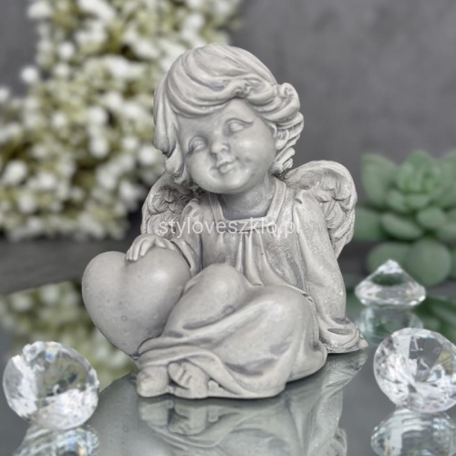 anioł z sercem szary komunijny 12cm.jpg