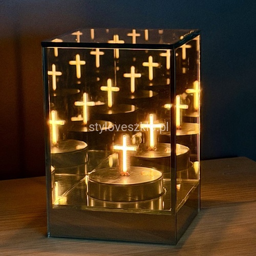 Lampion lustrzany 3d Prostokat z krzyżem.jpg