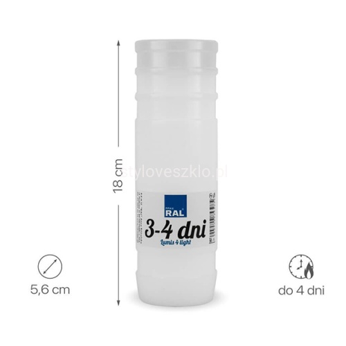 Wkład do Zniczy Parafinowy Lumis 3-4 Doby 18cm.jpg