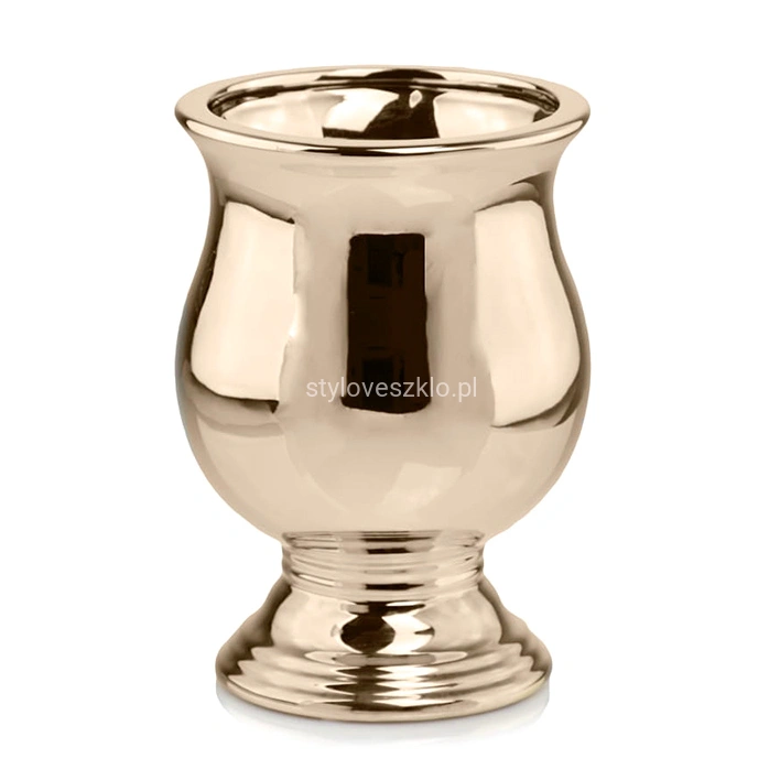 Osłonka z Ceramiki Szkliwionej Amfora Glamour Złoty 21 cm 2.jpg