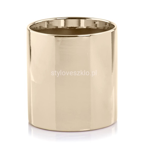 Osłonka z Ceramiki Szkliwionej Walec Lustrzane Złoto ϕ 13cm .jpg