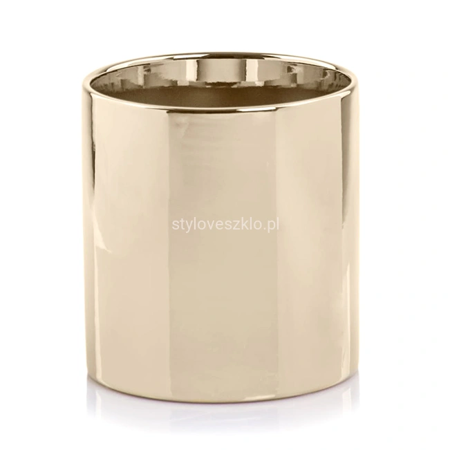 Osłonka z Ceramiki Szkliwionej Walec Lustrzane Złoto ϕ 13cm .jpg