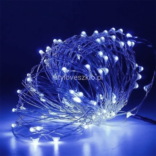 Lampki Drucik Świetlny 240 LED Zimne na Prąd 2.jpg