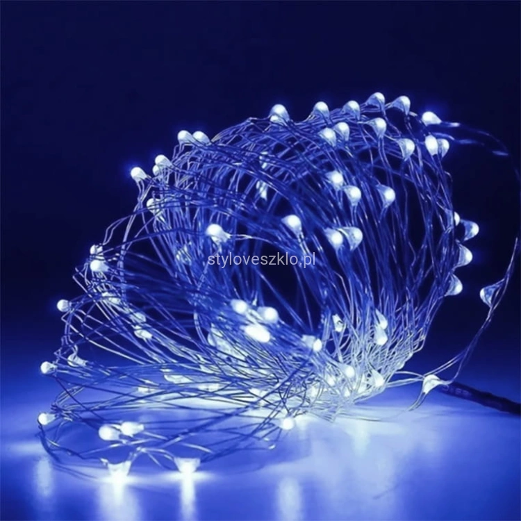 Lampki Drucik Świetlny 240 LED Zimne na Prąd 2.jpg