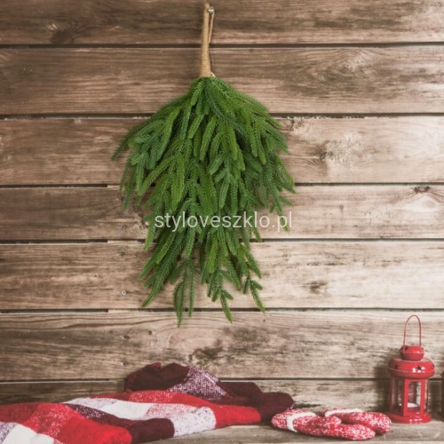 Gałązka Dekoracyjna Żywo Zielona Imitacja Świerku 75 cm .jpg