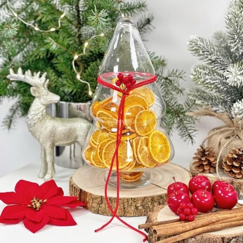 Szklana Bomboniera na Candy Bar Choinka Swiąteczna 30cm
